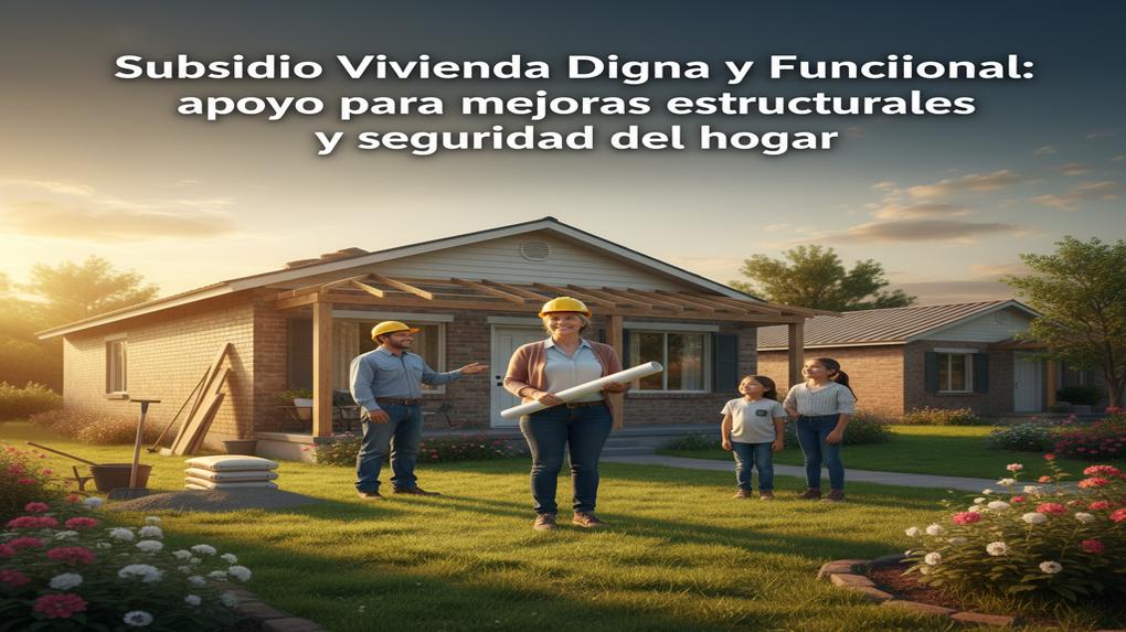 Subsidio Vivienda Digna y Funcional: apoyo para mejoras estructurales y seguridad del hogar